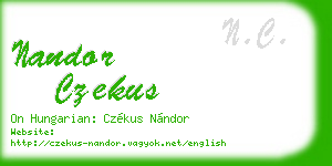 nandor czekus business card